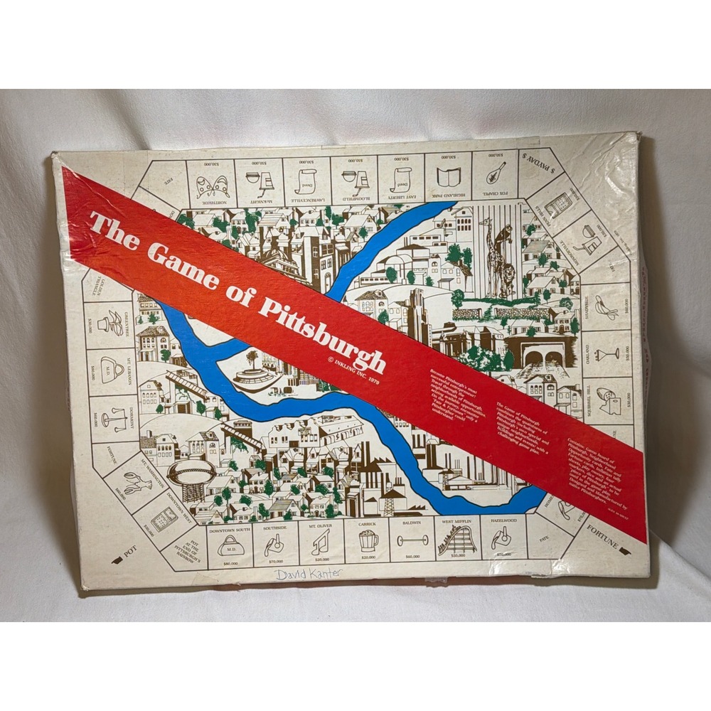 Vintage 1979 The Game of Pittsburgh Inkling Inc Board Game Steel City PA History